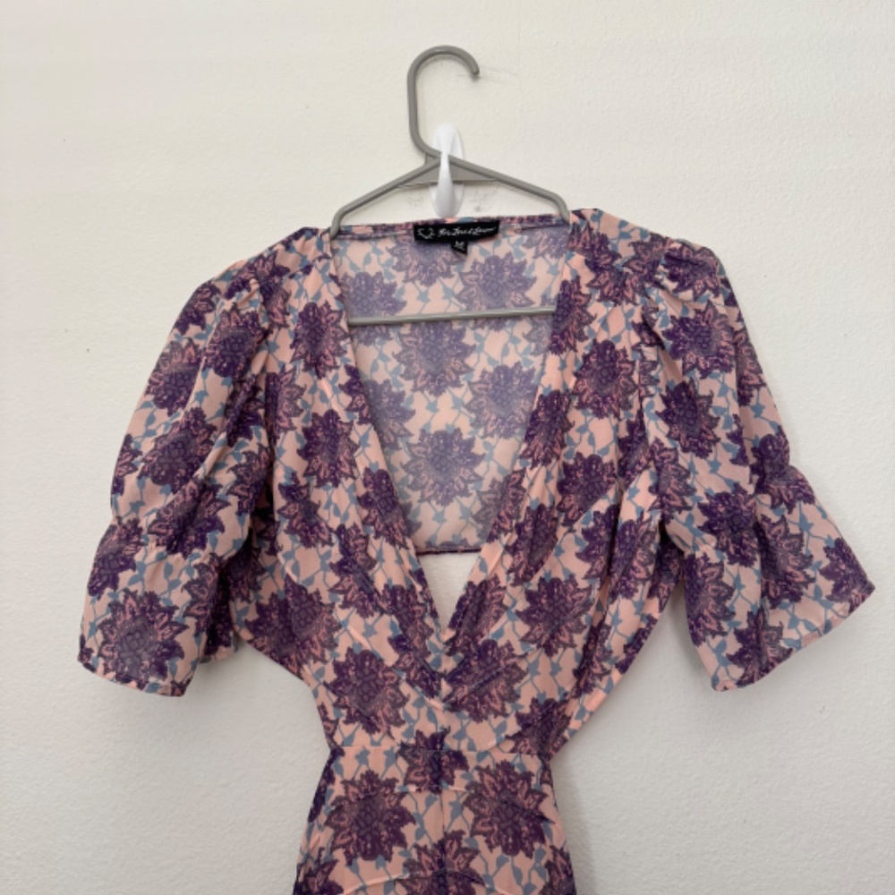 For Love & Lemons Clover Maxi Dress in Lilac Print M - Picture 8 of 11